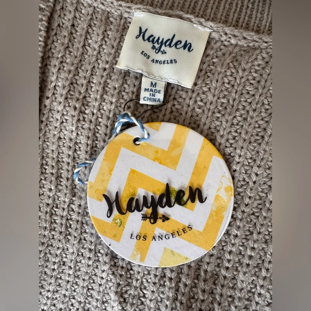 Hayden Beige and Coral Open Front Cardigan NWT